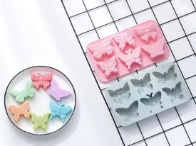 Molde silicona 6 mariposas texturadas